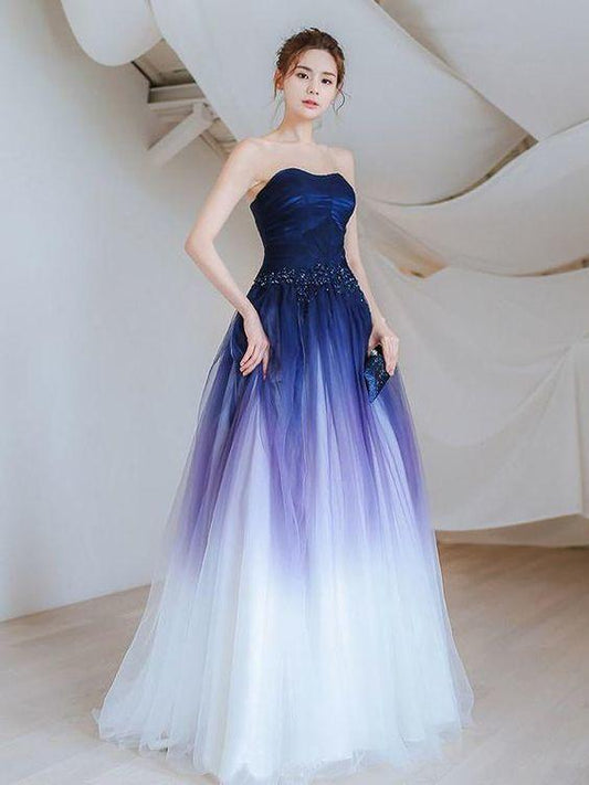 A-line Ombre Prom Dresses Sweetheart Custom Long Prom Dresses Evening Dress CD5512