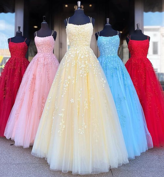 Backless Yellow Pink Blue Red Burgundy Lace Prom Dresses, Backless Lace Formal Evening Bridesmaid Dresses CD5871