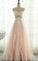 Pink Sweetheart Beading Lace Tulle Lace Up Open Back A-Line Long Prom Dress, Prom Dresses CD6082