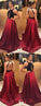 Burgundy Prom Dress, Sleeveless Evening Dress, Sexy Evening Dress, Evening Dress Backless, A-Line Prom Dress CD621