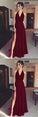 Burgundy Prom Dress, Sleeveless Evening Dress, Sexy Evening Dress, Evening Dress Backless, A-Line Prom Dress CD622