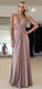 Gorgeous V Neck Sheath Pink Long Prom Dress CD6930