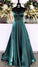 Prom Dresses Ball Gown, Spaghetti Straps Dark Teal Long Prom Dress, Empire Long Evening Dress CD6967