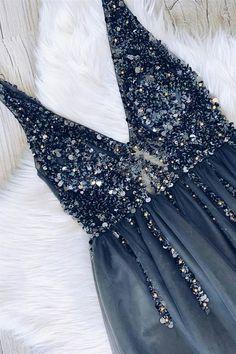 luxury beading long prom dresses, navy blue ball gown prom dresses, formal graduatin party dresses CD7600