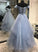 Blue tulle lace long prom dress, evening dress CD7787