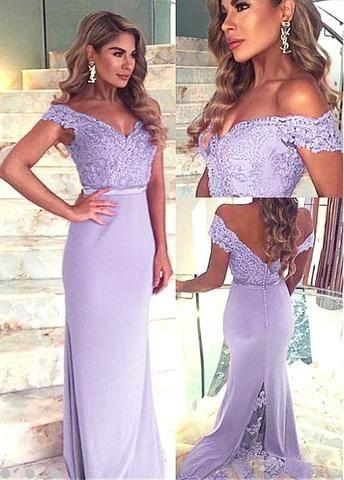Chic Fabulous Lavender Sheath Formal prom Dresses CD8023