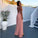 A-Line Deep V-Neck Backless Floor-Length Pink Chiffon Prom Dress with Split CD8225