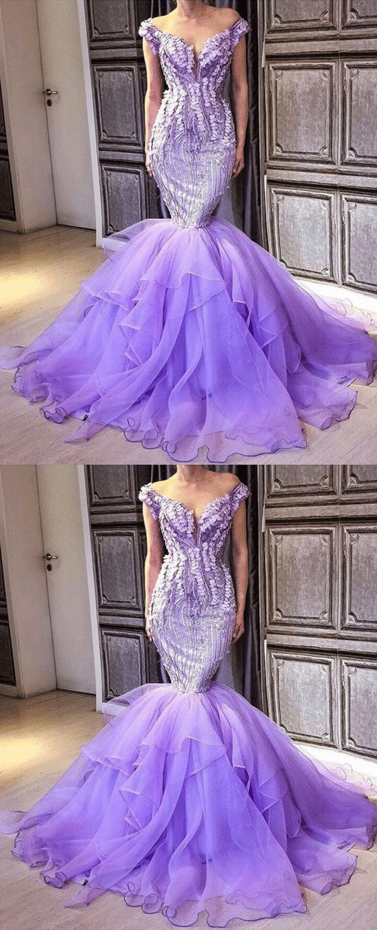 light purple mermaid prom dresses saudi arabia cap sleeve evening gowns CD8509