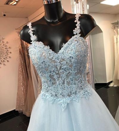 Gorgeous Light Blue Long Prom Dress Ball Gown CD8811
