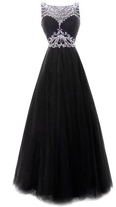 Halter Neck Black Tulle Prom Dresses Scoop Neck Crystals Women Party Dresses CD9855