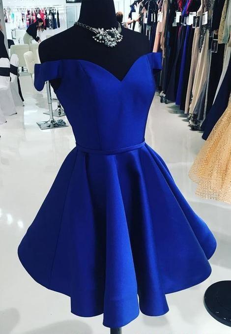 Short Royal Blue Dress, Homecoming Dresses, Graduation School CD98