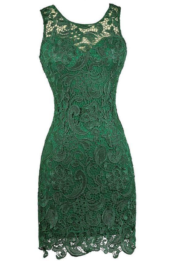 Green Lace Sleevesless Short Homecoming Dress CD9955