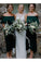 Dark Green Ankle Length Off Shoulder Bridesmaid Dresses, Cheap Chiffon Bridesmaid Dress N2386