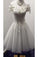 A-line Off-the-shoulder Tulle Homecoming Dress,Appliqued Short Prom Dress With Bow,N169