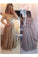 A-Line Sheer Neckline Long Prom Dresses,Floor Length Long Sleeves Evening Dress N04