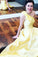 Daffodil Simple One Shoulder Satin Floor Length Prom Dress with Flowers, Cheap Long Party Dress N2410