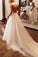 Ivory Backless Spaghetti Straps Tulle Beach Wedding Dresses, Lace Applique Bridal Dress N2415