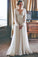 Elegant Long Sleeves Chiffon Beach Wedding Dresses with Long Sleeves, A Line V Neck Bridal Dress N2360