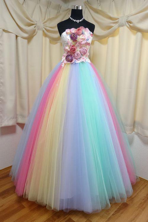 Floor Length Strapless Ball Gown Party Dress, Unique Prom Dress with Flowers N2601