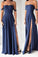 Sexy Side Slit Off Shoulder Prom Dresses,Cheap Prom Gowns,Long Evening Gowns N59