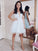 A-Line/Princess V-neck Beading Tulle Sleeveless Short/Mini Homecoming Dresses CICIP0004776