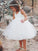 A-Line/Princess Sleeveless Halter Tea-Length Ruffles Tulle Flower Girl Dresses CICIP0007654