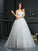 A-Line/Princess Sweetheart Applique Sleeveless Long Organza Wedding Dresses CICIP0006822