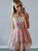 A-Line/Princess Tulle Sleeveless Scoop Applique Short/Mini Dresses CICIP0008450