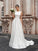 A-Line/Princess Satin Sleeveless Scoop Ruffles Sweep/Brush Train Wedding Dresses CICIP0006672