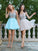 A-Line/Princess Rhinestone Straps Sleeveless Short/Mini Chiffon Dresses CICIP0008281