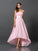 A-Line/Princess Strapless Sleeveless High Low Chiffon Bridesmaid Dresses CICIP0005340