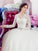 A-Line/Princess Long Sleeves V-neck Cathedral Train Applique Lace Tulle Wedding Dresses CICIP0006776