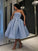 Ball Gown Satin Ruffles Strapless Sleeveless Tea-Length Homecoming Dresses CICIP0008508