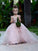 Ball Gown Sleeveless Spaghetti Straps Sweep/Brush Train Applique Tulle Flower Girl Dresses CICIP0007647