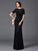 Sheath/Column Jewel Lace Short Sleeves Long Elastic Woven Satin Mother of the Bride Dresses CICIP0007142