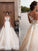 A-Line/Princess Tulle Scoop Applique Sleeveless Court Train Wedding Dresses CICIP0006785