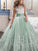 Ball Gown Jewel Sleeveless Lace Sweep/Brush Train Tulle Flower Girl Dresses CICIP0007567