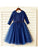 A-line/Princess Scoop Long Sleeves Lace Tea-Length Tulle Flower Girl Dresses CICIP0007732