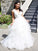 Ball Gown Organza Ruffles V-neck Sleeveless Floor-Length Wedding Dresses CICIP0006656
