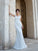Trumpet/Mermaid V-neck Applique Sleeveless Long Net Wedding Dresses CICIP0006703