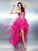 A-Line/Princess Sweetheart Rhinestone Sleeveless High Low Organza Cocktail Dresses CICIP0008385
