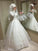 Ball Gown Jewel Long Sleeves Floor-Length Bowknot Organza Wedding Dresses CICIP0006961