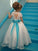 Ball Gown Short Sleeves Scoop Floor-Length Beading Organza Flower Girl Dresses CICIP0007621