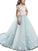 A-line/Princess Scoop Short Sleeves Lace Tulle Floor-Length Flower Girl Dresses CICIP0007583