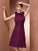 A-Line/Princess High Neck Sleeveless Hand-Made Flower Short Chiffon Bridesmaid Dresses CICIP0005202