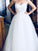 A-Line/Princess Spaghetti Straps Sweep/Brush Train Sleeveless Tulle Wedding Dresses CICIP0006945