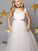 A-Line/Princess Tulle Scoop Sleeveless Sash/Ribbon/Belt Floor-Length Flower Girl Dresses CICIP0007891