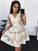 A-Line/Princess V-neck Sleeveless Lace Short/Mini Tulle Dresses CICIP0008345