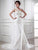 Trumpet/Mermaid Beading One-shoulder Sleeveless Lace Satin Long Wedding Dresses CICIP0006982