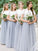A-Line/Princess Tulle Scoop Short Sleeves Ruffles Floor-Length Bridesmaid Dresses CICIP0005622
